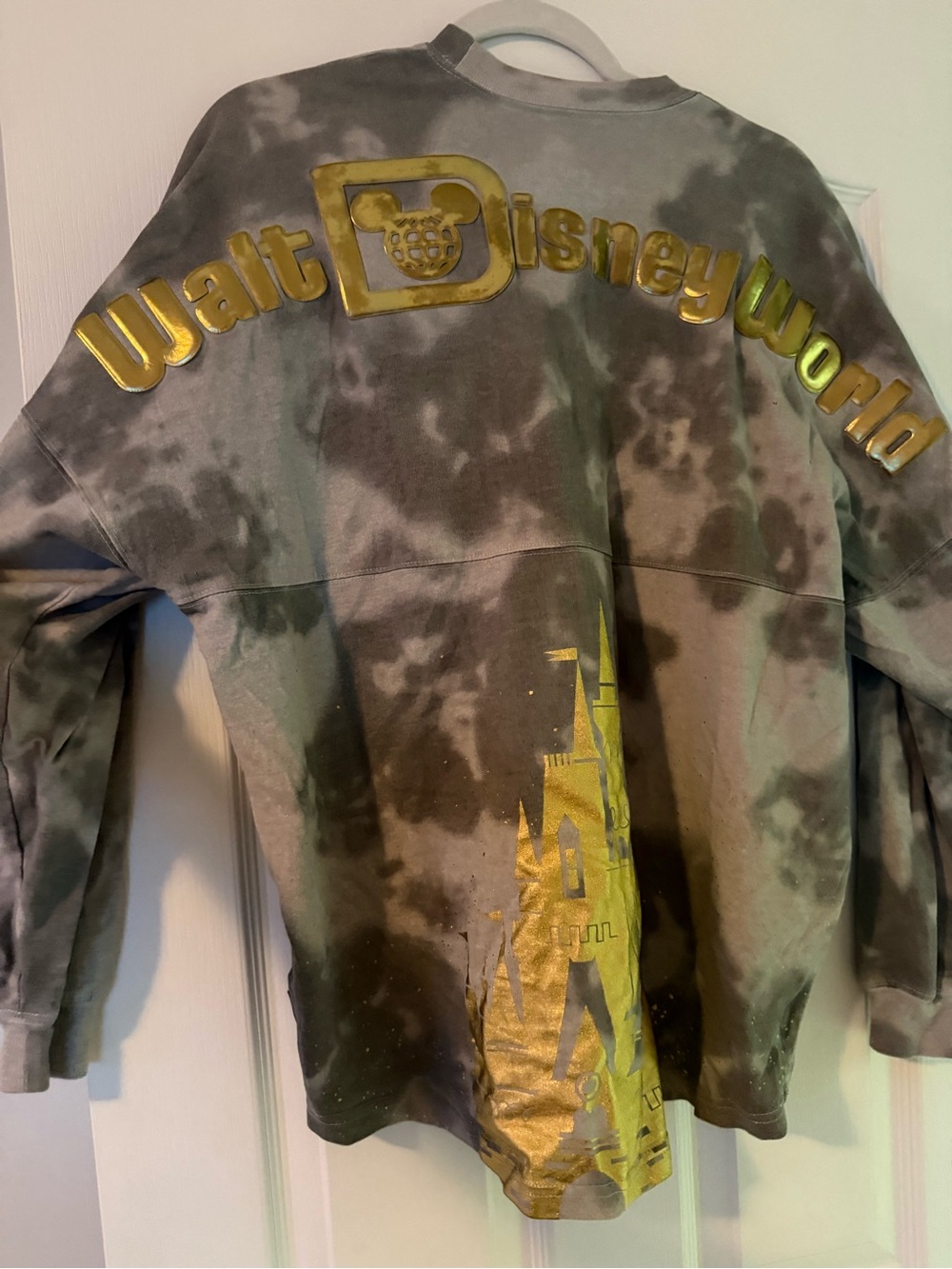 Walt Disney World Spirit Jersey Gray Tie-Dye Gold Castle Size M - Picture 4 of 9